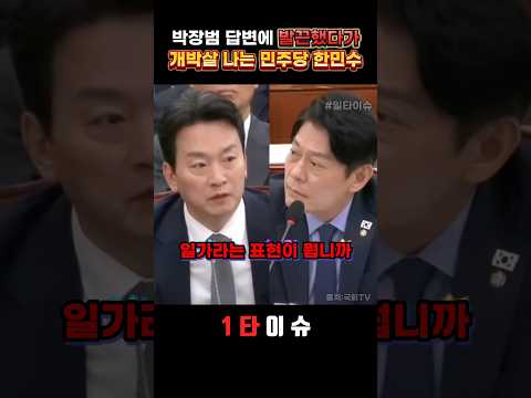 박장범 사장 답변 발끈해서 덤볐다가 박살나는 민주당 한민수 #정치 #한민수 #김건희 #박장범