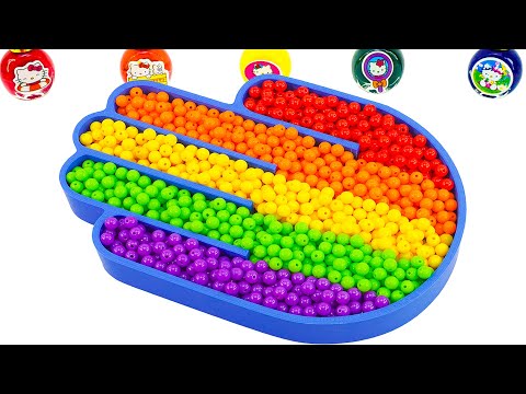 Satisfying Video | How To Make Rainbow Hand With Mixing Colorful Beads Cutting ASMR | Yo Yo Candy