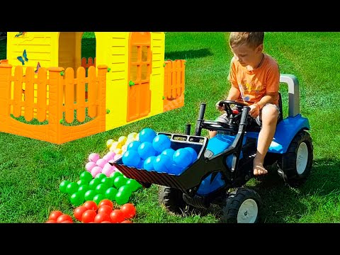 Funny baby Unboxing And Assembling The POWER WHEEL Ride A New Tractor Falk Farm1 by iFinger