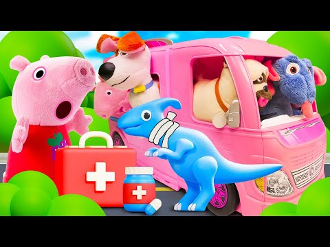 🐶🦁 Плюшевая Свинка Пеппа и экскурсия в музей животных + ветеринарная игра!