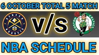 NBA SCHEDULE TODAY | 6 OCTOBER NBA SCHEDULE ( PRESEASON 2024 - 2025 ) #nbaupdate