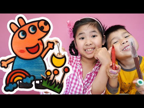 Hai Chị Em Bé Bún Tô Màu Tranh Gỗ - Coloring wooden paintings