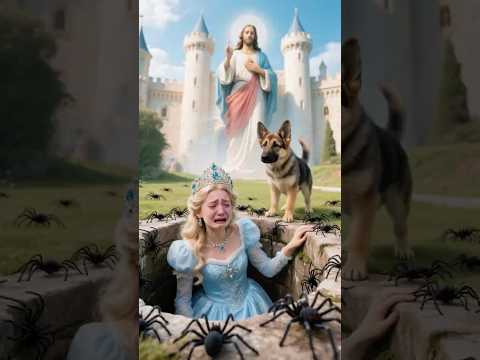 The princess was bullied, and the puppy and Jesus saved her#cute #jesus #shorts #ai