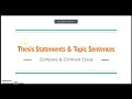 Crafting Effective Thesis Statements and Topic Sentences