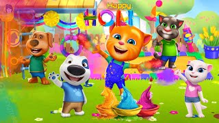 Holi 👐 Festival Update With Chilli 🌶️Taco & Pizza 🍕- My Talking Tom & Friends Gameplay 😍