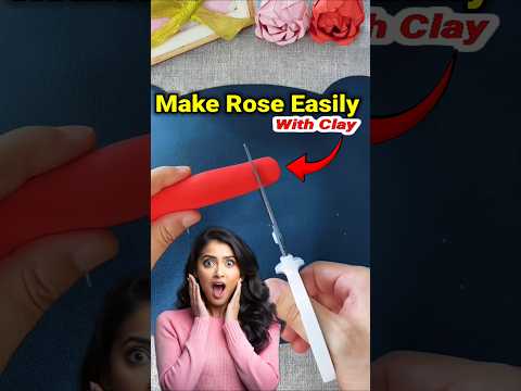 how to make rose flower easily with clay | clay se rose flower kaise banaye | make bouquet with clay