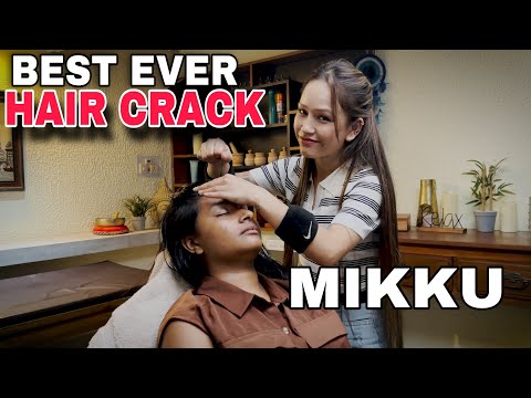 Best ever hair cracking , Deep tissue Head massage by Mikku Barber , ASMR Realxation