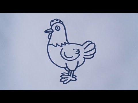 Hen drawing / Hen drawing easy step by step / Hen outline drawing