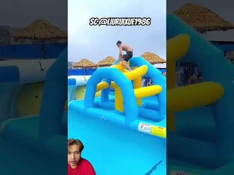 rintangan di atas kolam renang