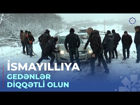 Muğanlı-İsmayıllı yolunda nəqliyyatın hərəkəti çətinləşib, bəzi avtomobillər yolda qalıb