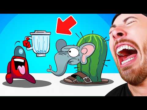 Mini Crewmate vs Italian Brainrot Animals! (Funny Among Us Animation)
