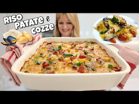 RISO PATATE e COZZE la Tiella Barese TUTTO A CRUDO in teglia FACILE VELOCE BUONISSIMO