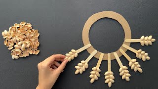 2 Beautiful Flower Wall Hanging using Pista Shells  / Paper Craft For Home Decoration /DIY