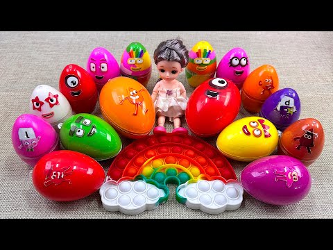 Satisfying ASMR🌈 Finding Numberblocks, Paw Patrol, Spongebob in Rainbow EGGS with SLIME Coloring