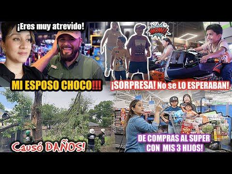 ‼️Fue UNA SORPRESA‼️| MI ESPOSO CHOCO⚠️| Fui al SUPERMERCADO con mis 3 HIJOS!😱| GRANDES DAÑOS⛔️