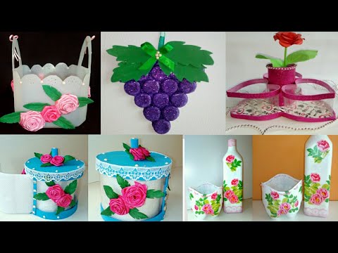 Diy 5 Manualidades Con Reciclaje Fácil y Útil - EASY RECYCLED PROJECTS - Manualidades para el Hogar