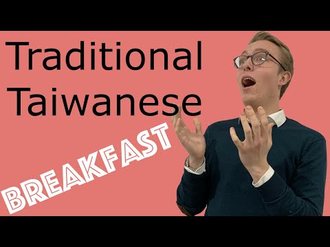 Eating traditional Taiwanese breakfast in Taiwan with our homestay dad - VLOG75