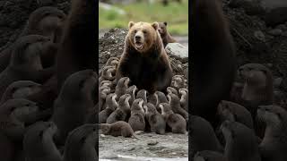 Otters Dig To Rescue Mother Grizzly From The Mudslide! #rescue #animals #Wildlife