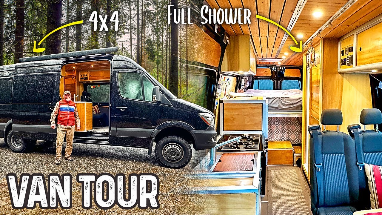 INSANE DIY Rugged Adventure Camper Van Build-Out | Sprinter 4×4 | Full Shower