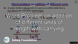 Word Problem on addition of different units of length with carrying