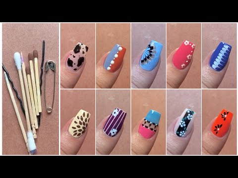Top 10 Easy nail art designs with household items || Nail art for beginners 2025