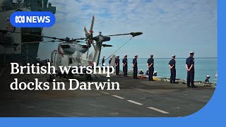 British Royal Navy's largest vessel docks in Darwin, as port's defence capability tested | ABC NEWS