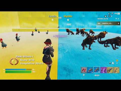 765K XP IN EXOTICS VS MYTHICS💥 FORTNITE CREATIVE - LEVEL UP FAST (XP MAP)
