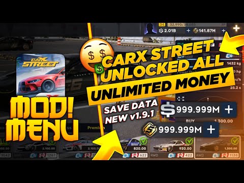 SAVE DATA!🔥 CarX Street MOD APK v1.9.1 TUTORIAL - VIP Unlimited Money, Unlocked Cars! Anti Ban 2025