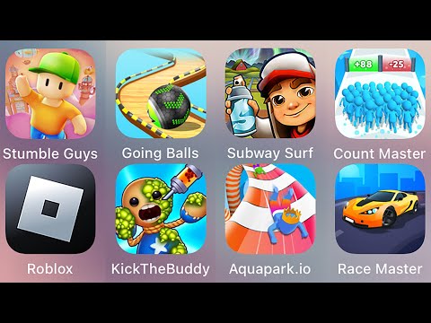 Roblox,Aquapark.io,Race Master 3D,Subway Surf,Stumble Guys,Going Balls,Count Master,Kick The Buddy