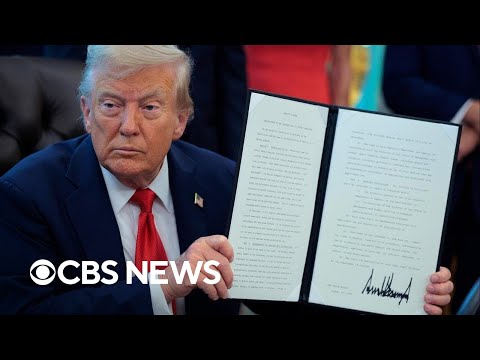 YouTube video thumbnail: Trump Signs Executive Orders to End Cashless Bail in D.C., Criminalize Flag Burning