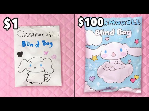 $1 VS $100 BLIND BAG! 🩵 cinnamoroll edition | ASMR | tutorial | applefrog