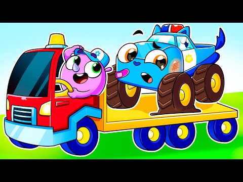 The Police Monster Truck is Broken🪛🔧| Let's Fix Baby Cars | Songs for Kids