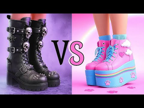 Desafio da Adolescente Rebelde! 👿 Wednesday e Enid Tentam seus Estilos e Truques de Disciplina 🖤😱