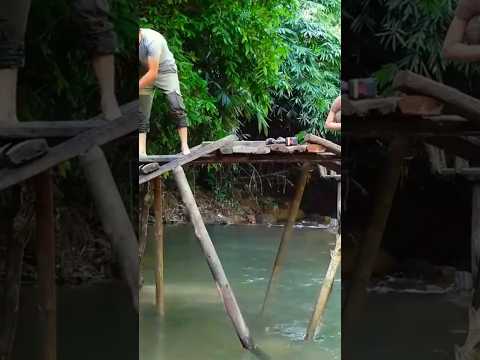 Rural Couple Builds Wooden Suspension Bridge