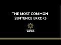 Common Sentence Errors and Corrections