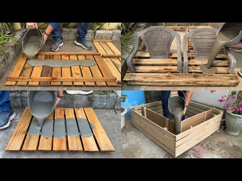4 Best ideas from Cement and Wooden Pallets to Decorate Your Garden