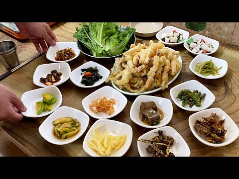 살다 살다 이런 서비스는 처음 봅니다! 튀김 하나에 한상 차려주는 전라도 밥상 Korean street food