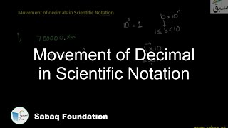 Movement of Decimal in Scientific Notation