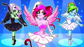 Ballerina Pinky VS Dark Ballerina VS Angel Ballerina?! 😱 Girls Being Jealous | Teen-Z Life