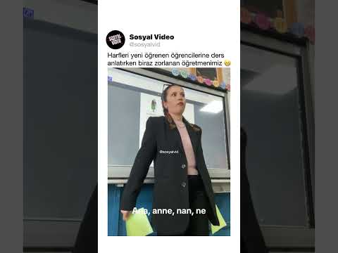 Harfleri yeni öğrenen öğrencilerine ders anlatırken biraz zorlanan öğretmenimiz 😁