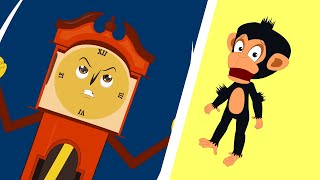 Hickory Dickory Dock | Animated Nursery Rhyme for Kids | Fun Animal Clock Song