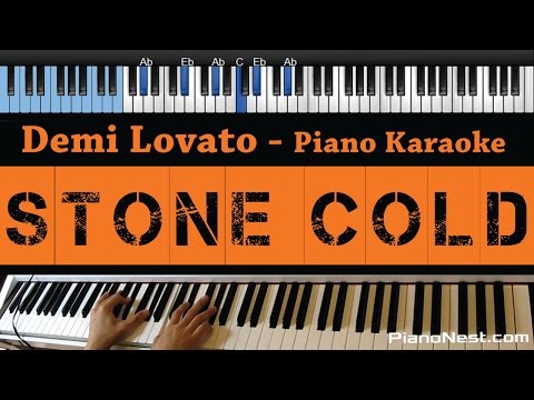 Demi Lovato – Stone Cold – LOWER Key (Piano Karaoke / Sing Along)