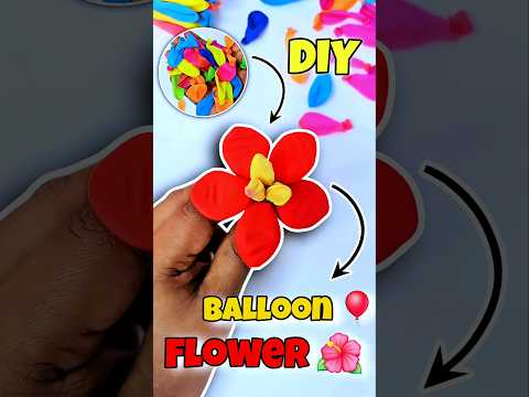 DIY Homemade Balloon 🎈Flower 🌺 ...WOW 😱 waste Ballon Re-use idea 💡 #shorts #youtubeshorts #diy