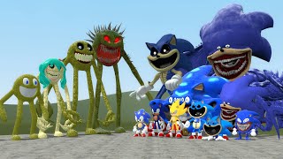 Who is Stronger Roblox Innyume Smiley's Stylized Nextbot vs SONIC exe in Garry's Mod!!!