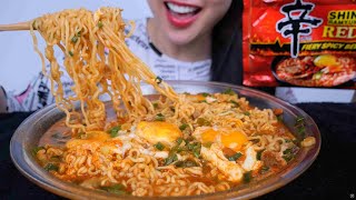 SPICY NONGSHIM NOODLES (ASMR EATING SOUNDS) LIGHT WHISPERS | SAS-ASMR