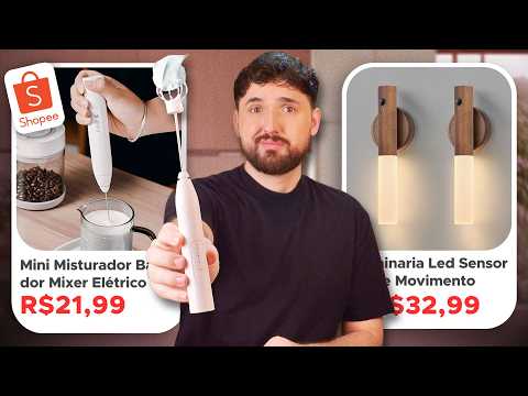 😱 Comprei os PRODUTOS MAIS VENDIDOS da Shopee | Mini Mixer, Led Recarregável e Barbeador Elétrico