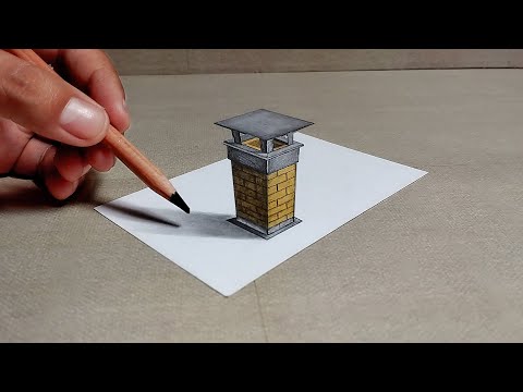 ✅ Truco de DIBUJO 3D - Como dibujar una chimenea en 3D