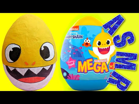 No Talking ASMR Baby Shark Eggs Satisfying Unboxing Review ❤️#asmr #babyshark #egg #pawpatrol