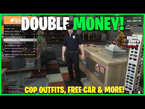FREE CAR, NEW COP OUTFITS & DOUBLE MONEY! GTA Online Weekly Update