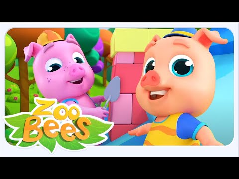 Three Little Pigs Story, Animals Cartoon Videos and Rhymes for Kids